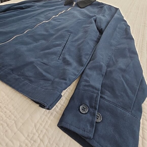 Five Four Barn Jacket Men's XL Navy Corduroy Collar Full Zip EUC Utility Chore - Picture 2 of 14